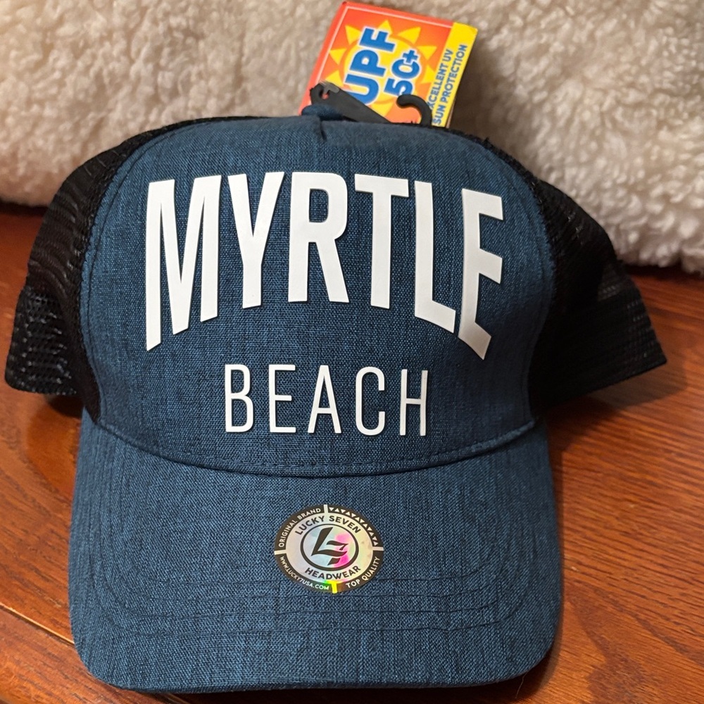 NWT Myrtle Beach Blue and Black Cap